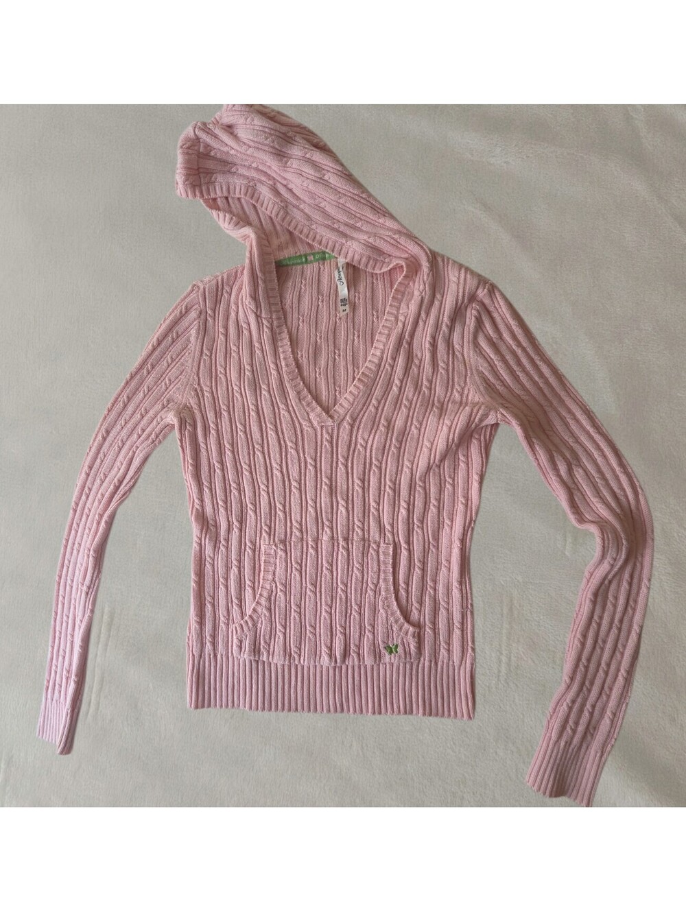 Vintage Y2K Aéropostale Pink Cable Knit Bella Swan Sweater